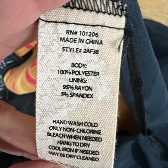 Soft Surroundings Floral Hibiscus Black Shift Dress & Slip‎ Size Medium - Picture 10 of 11